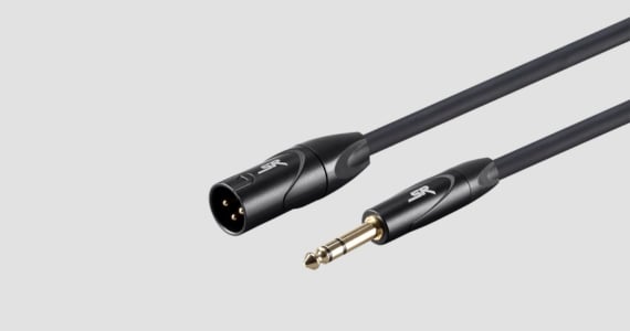 Stage Right by Monoprice 15ft XLR Male to 1/4inch TRS Male 16AWG Cable (Gold Plated)