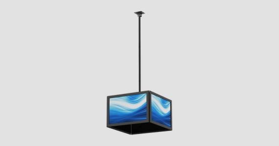 Monoprice Specialty Ceiling Mounted TV Wall Mount Bracket Quad Sided For 32" To 65" TVs up to 66 lbs. each, Max VESA 600x400