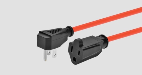 Monoprice Coiled Power Extension Cord, 16AWG, 13A, SJT, Orange, Expands from 3ft to 10ft