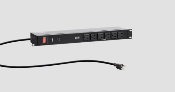 Monoprice 14 Outlet Metal 1U Rackmount PDU Power Distribution Unit Surge Protector - 1050 Joules, 6ft Cord
