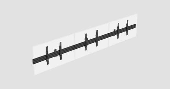 Monoprice Commercial Series 3x1 Display Adjustable Tilt Menu Board TV Wall Mount for LED Screens between 32in and 65in, Max Weight 66 lbs. ea., VESA Patterns up to 600x400