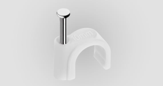 Monoprice Circle Cable Clips with Steel Nail, 10mm, 100 pcs/pack