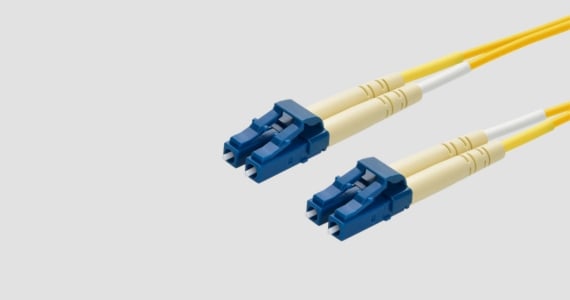 Monoprice Single-Mode Fiber Optic Cable - LC-LC UL 2mm 9/125 OFNR Duplex Yellow 1m