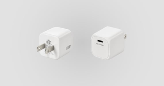 Monoprice 2 Pack 35W USB-C Mini Cubic GaN Charger, White