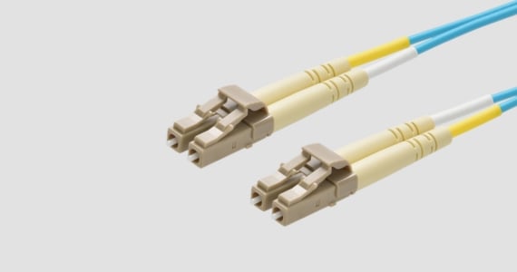 Monoprice Multi-Mode OM3 Fiber Optic Cable - LC-LC UL 2mm 50/125 OFNR Duplex Aqua 3m