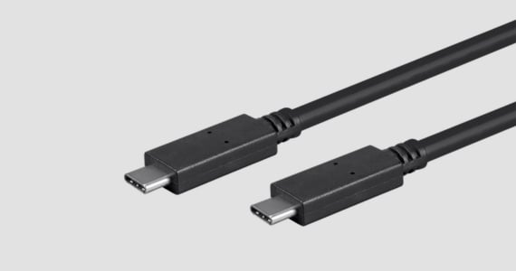 Monoprice Essentials USB-C to USB-C 3.1 Gen 1 Cable - 5Gbps 3A 30AWG Black 2m (6.6ft)
