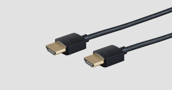 Monoprice 4K Certified Premium High Speed Slim HDMI Cable - 4K60Hz, 18Gbps, HDR, CL2 Rated, 6ft, Black