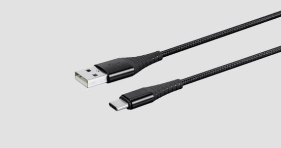 Monoprice AtlasFlex Series Durable USB 2.0 USB-C to USB-A Charge & Sync Reinforced Nylon-Braid Cable 6ft Black