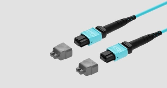 Monoprice Multi-Mode OM4 Fiber Optic Cable – MTP®-12 Elite UPC Female to MTP®-12 Elite UPC Female 12-Fiber OFNP Type B Aqua 10m