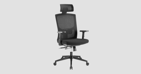 Workstream by Monoprice WFH Ergonomic Office Chair with Foam Seat, Lumbar Support, Adjustable Armrests, Backrest, and Headrest
