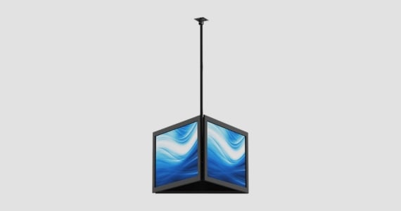 Monoprice Specialty Ceiling Mounted TV Wall Mount Bracket Triple Sided For 32" To 65" TVs up to 66 lbs. each, Max VESA 600x400