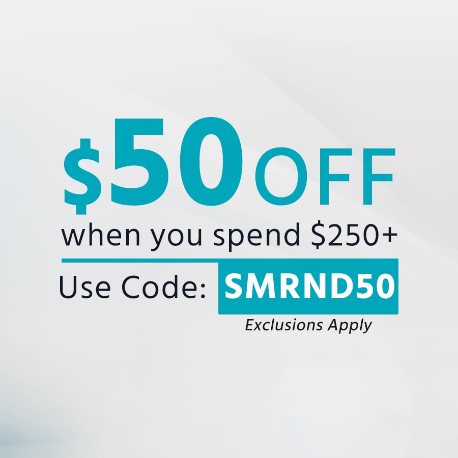 Save $50 when you spend $250 or more using code SMRND50