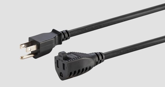 Monoprice Extension Cord - Outdoor NEMA 5-15P to NEMA 5-15R, 14AWG, 15A, 125V, 3-Prong, Black, 50ft