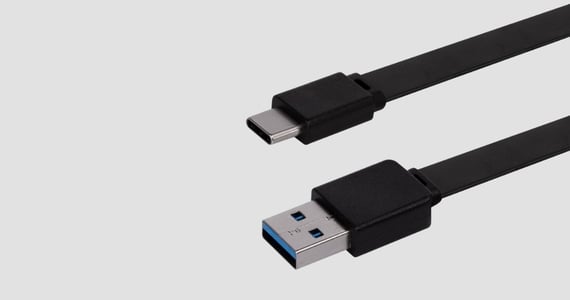 Monoprice Flat USB-C to USB-A 3.2 Gen 1x1 Charge and Sync Cable 5Gbps 3A Black 6ft