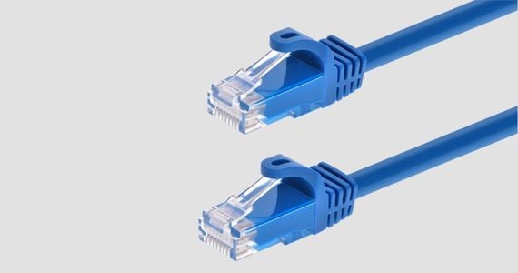 Monoprice Cat6 Ethernet Patch Cable - FLEXboot, Snagless RJ45, Stranded, 550MHz, UTP, Pure Bare Copper, 24AWG, 50ft, Blue
