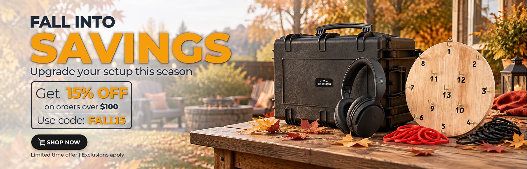 FALL INTO SAVINGS Upgrade Your Setup This Season Get 15% off on orders over $75 Use Code: FALL15 Limited time offer | Exclusions Apply Shop Now