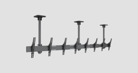 Monoprice Commercial Series 4x1 TV Ceiling Mount for Landscape Display Menu Boards, Fits 32" to 65" TVs with Adjustable Tilt