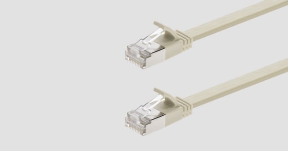 Monoprice Cat8 Ethernet Patch Cable - Slim, Flat, U/FTP, 30AWG, Molded Boot, 7ft Gray