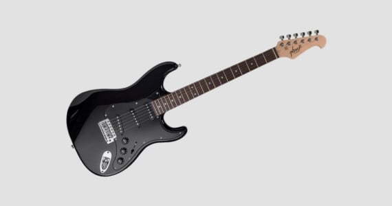 Indio by Monoprice Cali Classic Electric Guitar with Gig Bag, Black