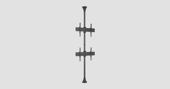 Monoprice Commercial Series Commercial Floor to Ceiling Mount for Over-Under Landscape Displays, Fits 32" to 65" TVs