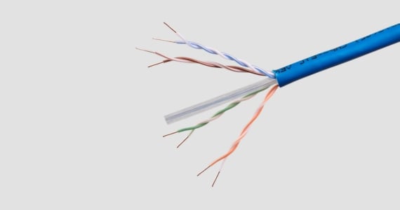 Monoprice Cat6A CMP Bulk Ethernet Cable - UL, TAA, Solid, UTP, 23AWG, 550MHz, 10G, Pure Bare Copper, Spool in Box, 1000ft, Blue
