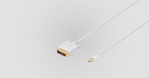 Monoprice 10ft 32AWG Mini DisplayPort to DVI Cable, White