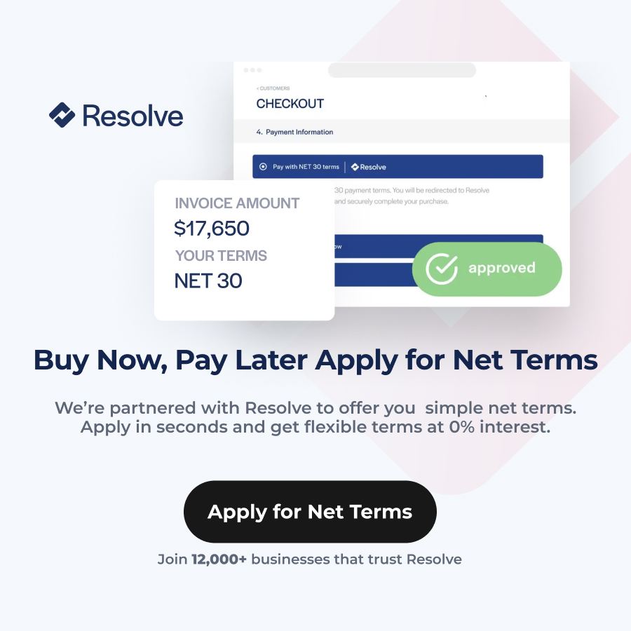 Buy Now and Pay Later with Net 30 - Save 30% OFF Your First Purchase!* *Subject to credit approval. Terms & Conditions apply.