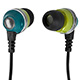 Monoprice Enhanced Bass Noise Isolating Earbuds Headphones w/ Built-in Microphone and Play/Pause Control - Green