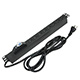 19inch 1U 8 Outlet NEMA5-20R with lighted switch, NEMA-20P Plug w/10ft cable - Black