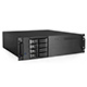 3U MATX 4x3.5 HS Chassis black PS2 Power, Slim Optical