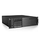 3U MATX 5xHS 3.5 Chassis Black Trayless;PS2 PS, Slim Optical