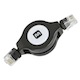 Cat5e Ethernet Patch Cable - RJ45, Flat,Stranded, 350Mhz, UTP, Retractable, 3.5ft, Black