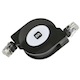 Monoprice Cat5e Ethernet Patch Cable - RJ45, Flat,Stranded, 350Mhz, UTP, Retractable, 5ft, Black