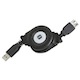 USB 3.0 Retractable Cable - A Male to A Female - 3 Ft
