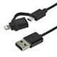 Apple MFi Certified USB to Micro USB+Lightning Charge & Sync Cable, 3ft Black