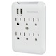 Monoprice 6 Outlet Power Surge Protector Wall Tap w/ 2 USB Ports 2.4A - 540 Joules