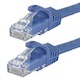 Flexboot Cat5e Ethernet Patch Cable - Snagless RJ45, Stranded, 350Mhz, UTP, Pure Bare Copper Wire, 24AWG, 7ft, Blue