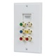 Recessed HDMI Wall Plate, with 1* HDMI F/F Adapter & 6 RCA Connector, Gold Plated White