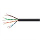 Cat6 Ethernet Bulk Cable - Solid, 550Mhz, UTP, CMX, Pure Bare Copper Wire, 23AWG, No Logo, 1000ft, Black