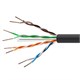1000FT 23AWG Cat6 550MHz STP Solid, Bulk Ethernet Cable, Direct Burial - Black - GENERIC
