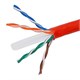 Monoprice Cat6 Ethernet Bulk Cable - Stranded, 550Mhz, UTP, CM, Pure Bare Copper Wire, 24AWG, No Logo, 1000ft, Red