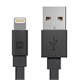 Monoprice Cabernet Series Apple® MFi Certified Flat Lightning to USB Charge & Sync Cable, 3ft Black