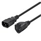 1ft 18AWG Power Adapter Cord Cable, 10A (IEC-320-C14 to NEMA 5-15R)