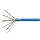 1000FT Cat6a 650MHz FTP Solid, Riser Rated (CMR), 23AWG Bulk Ethernet Bare Copper Cable - Blue - No Logo