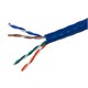 Cat5e Ethernet Bulk Cable - Stranded, 350Mhz, UTP, CM, Pure Bare Copper Wire, 24AWG, 500ft, Blue
