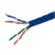 Cat5e Ethernet Bulk Cable - Solid, 350Mhz, UTP, CMR, Riser Rated, Pure Bare Copper Wire, 24AWG, 500ft, Blue