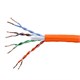 1000FT 24AWG Cat5e 350MHz UTP Solid, Plenum (CMP), Bulk Ethernet Bare Copper Cable - Orange - No Logo