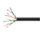 Cat5e Ethernet Bulk Cable - Solid, 350Mhz, UTP, CMR, Riser Rated, Pure Bare Copper Wire, 24AWG, 250ft, Black