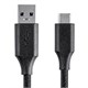 Monoprice Palette Series USB Type C to USB-A 2.0 Cable - 480Mbps, 2.4A, Braided, Black, 3ft
