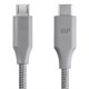 Monoprice Palette Series USB Type-C to Micro B 2.0 Cable, 480Mbps, 2.4A, Braided, Gray, 0.5ft